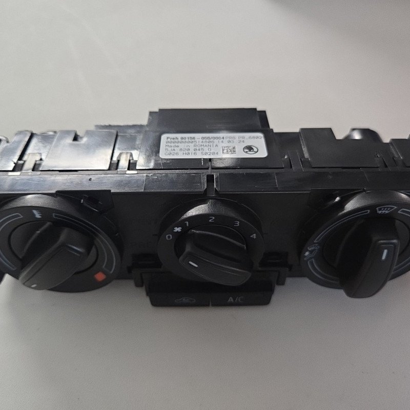 SKODA RAPID 2016 fresh air and heater controls for vehicles with air condition