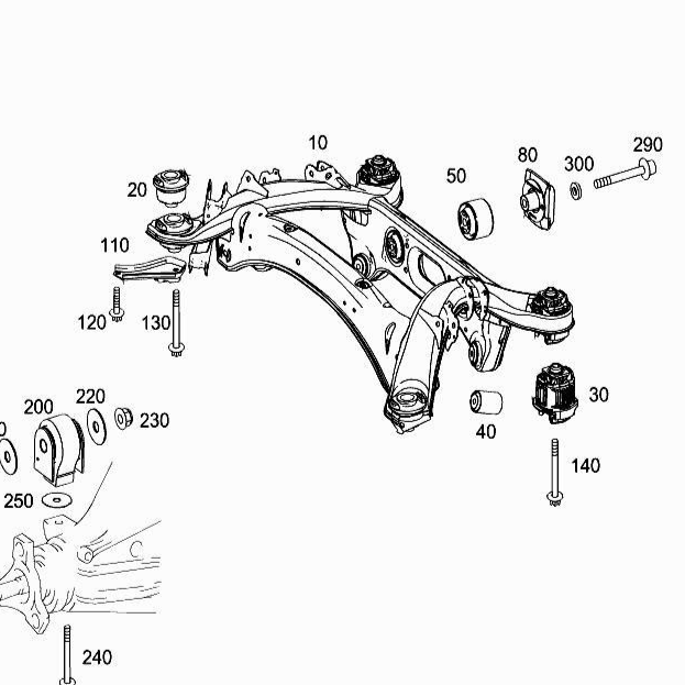 NEW MERCEDES-BENZ C W204 REAR SUBFRAME CAP SCREW A0039902705 ORIGINAL