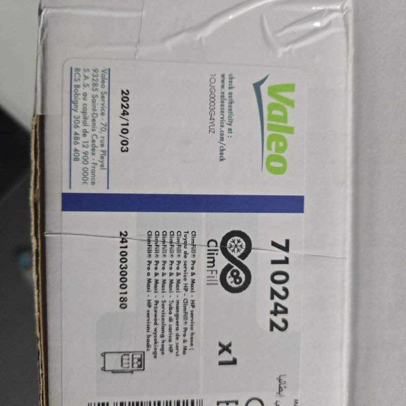 VALEO 710242 Filler Hose, air conditioning service unit CLIMFILL