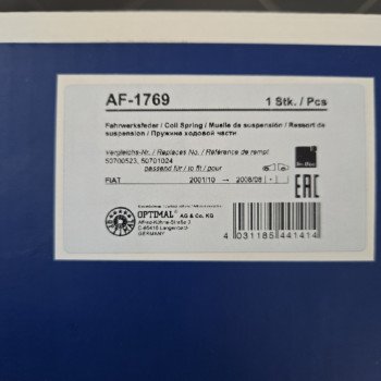 2x OPTIMAL AF-1769 Coil spring suitable for FIAT STILO
