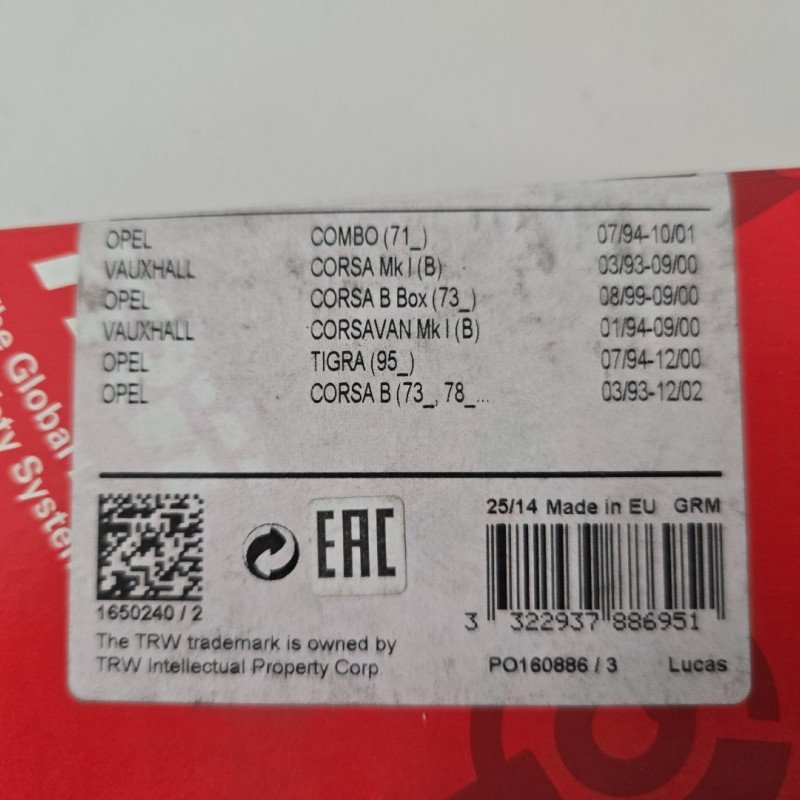 Wheel speed sensor (ABS) TRW for OPEL