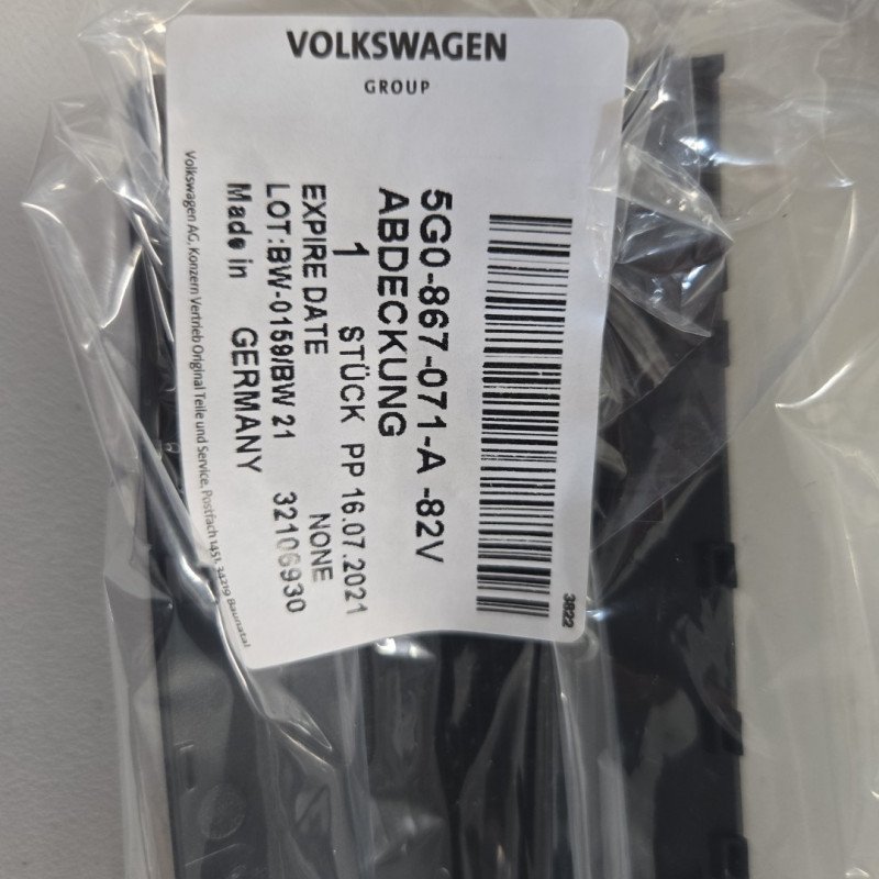 VOLKSWAGEN GOLF 5G MK7 Roof Centre Console Tray 5G0867071A82V NEW GENUINE