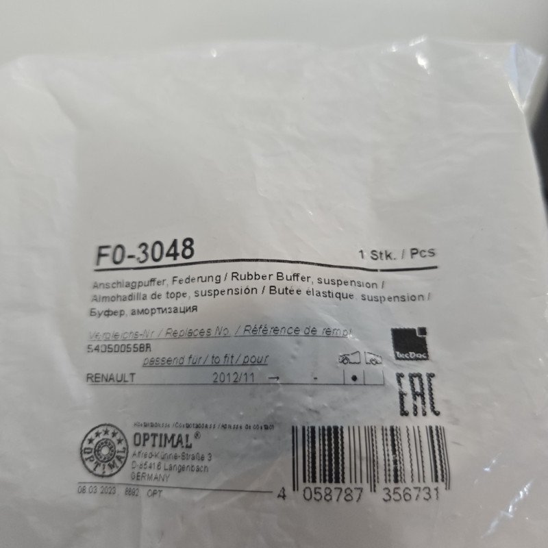 OPTIMAL F0-3048 Rubber Buffer, suspension for RENAULT CLIO Front Axle Left, Fron