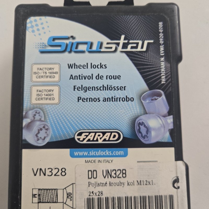 Wheel locking bolts M12x1.25x28