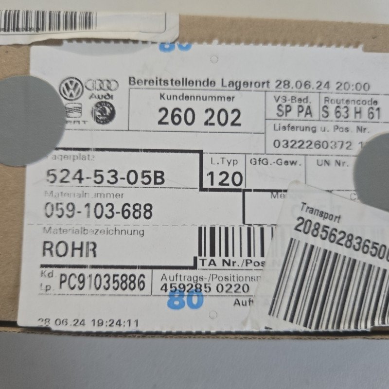Genuine VAG OIL return Pipe 059-103-688-A