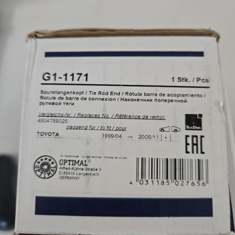OPTIMAL G1-1167 Track rod end for TOYOTA YARIS